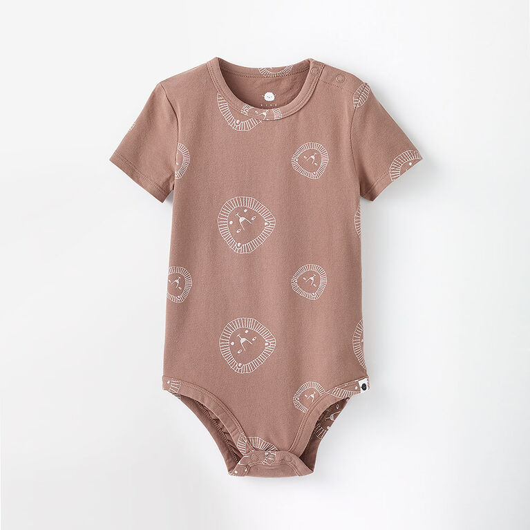 cache-couche en coton biologique à manches courtes rose pâle RISE Little Earthling