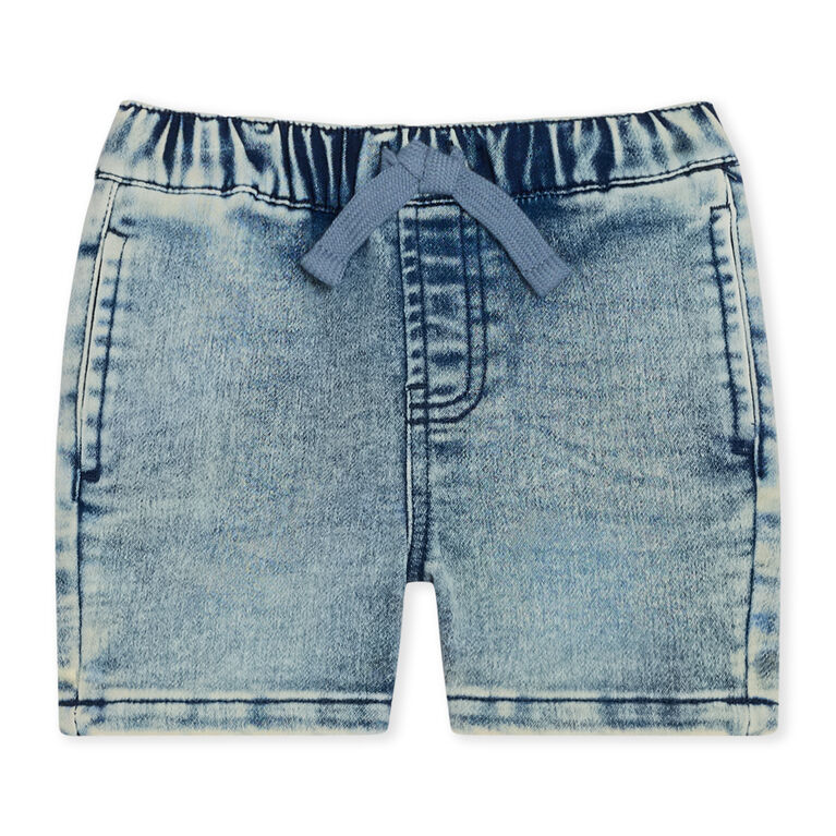 7 For All Mankind Ensemble Short En Denim Tricot 2 Pi&egrave;ces 3T