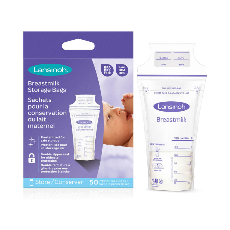 Lansinoh Storage Bags Breastmilk 50 Pre-Sterilized Bags