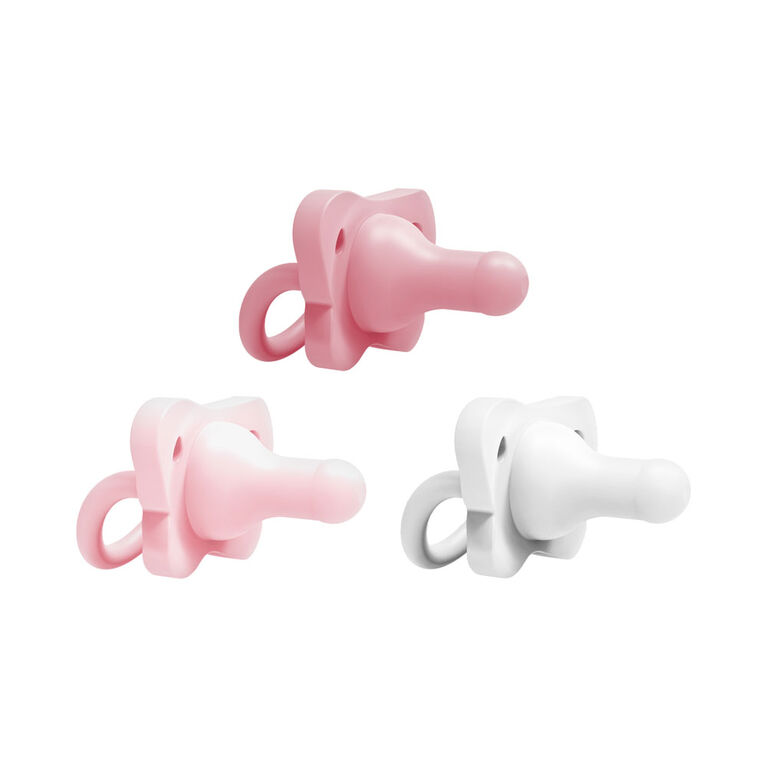 HappyPaci 1-piece Silicone Pacifier Pink - 3pack