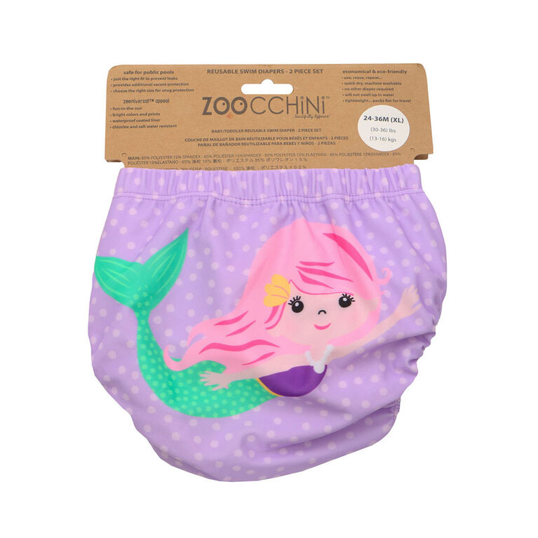 Zoocchini 2 Pack Baby Swim Diaper  Mermaid 6-12 Months
