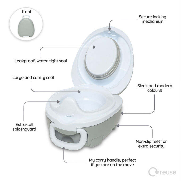 My Carry Potty - Portable Toddler Toilet Seat - Grey