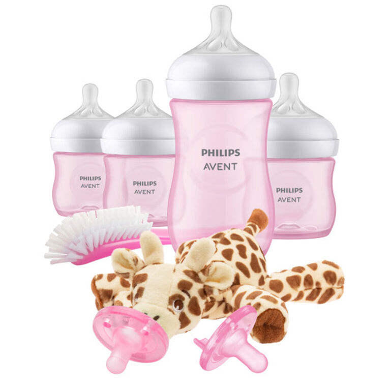 Philips Avent Natural Baby Bottle Pink Baby Gift Set With Snuggle, SCD838/03