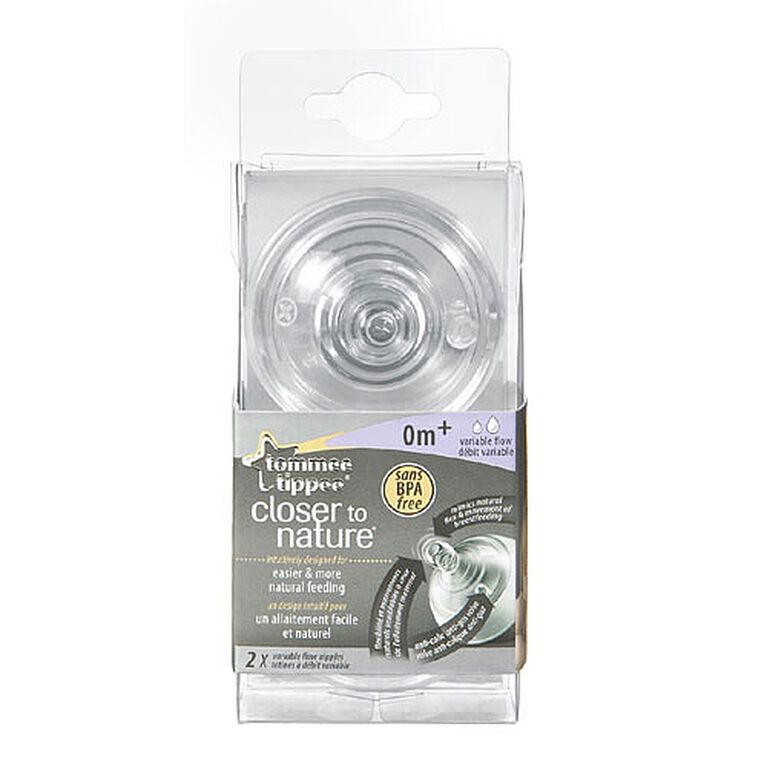 Tommee Tippee Closer to Nature - Variable Flow Nipple, 2-Pack