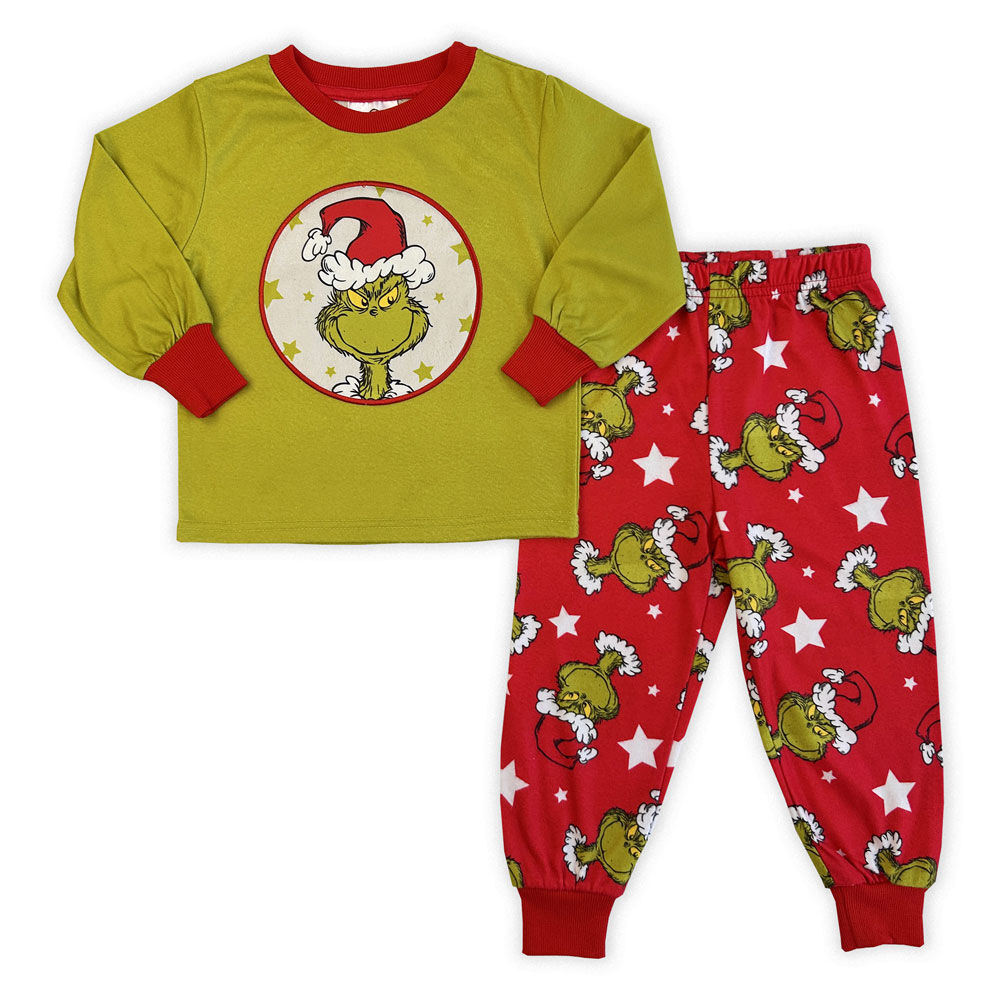 Grinch 2 Piece Pajama Set Pink Purple