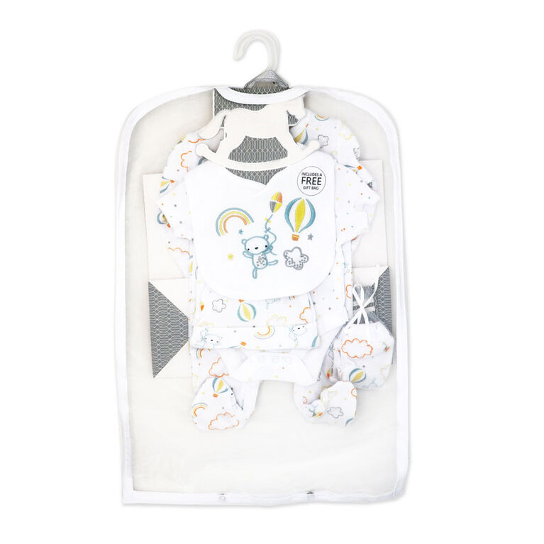 Rock a Bye Baby Rainbow Bear Layette Gift Bag Set 0-3m