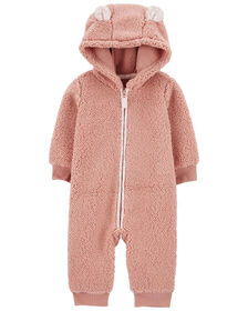 Carter's Zip Up Sherpa Jumpsuit Pink  24M