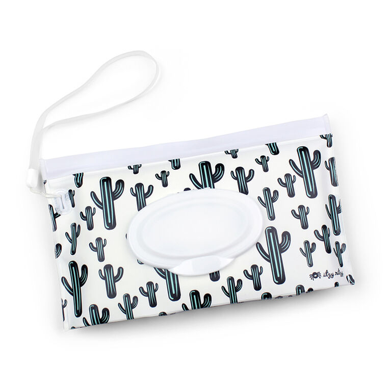 Itzy Ritzy Take and Travel Pouch Reusuable Wipes Case-Cactus