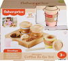 Coffret de jeu en bois Café pour emporter Fisher-Price, coffret de jeu préscolaire, 15 éléments en bois