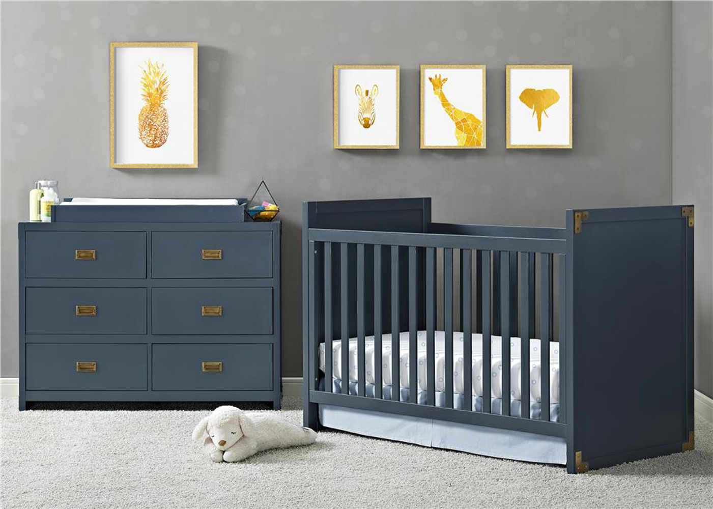 blue nursery dresser