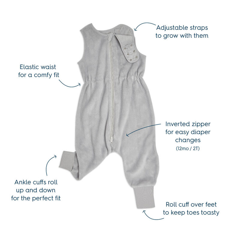 HALO SleepSack Toddler - Luxe Fleece - Grey  - 2T