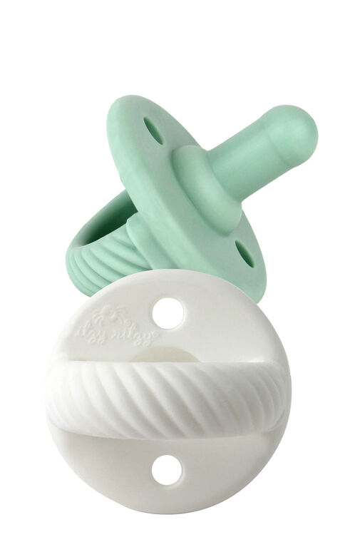 Sucette En Silicone Sweetie Soother D'Itzy Ritzy - Cordon Blanc/Vert