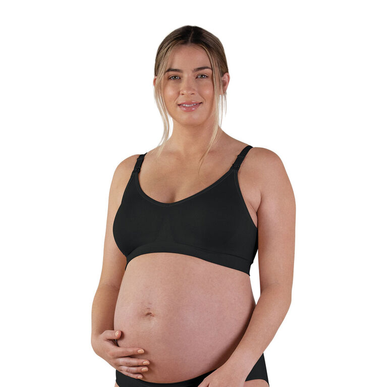 Bravado Designs Soutien-gorge de maternité et d’allaitement Body Silk Seamless, Noir, Moyen