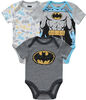 Batman Newborn 3 Pack Bodysuit 6-9M Grey