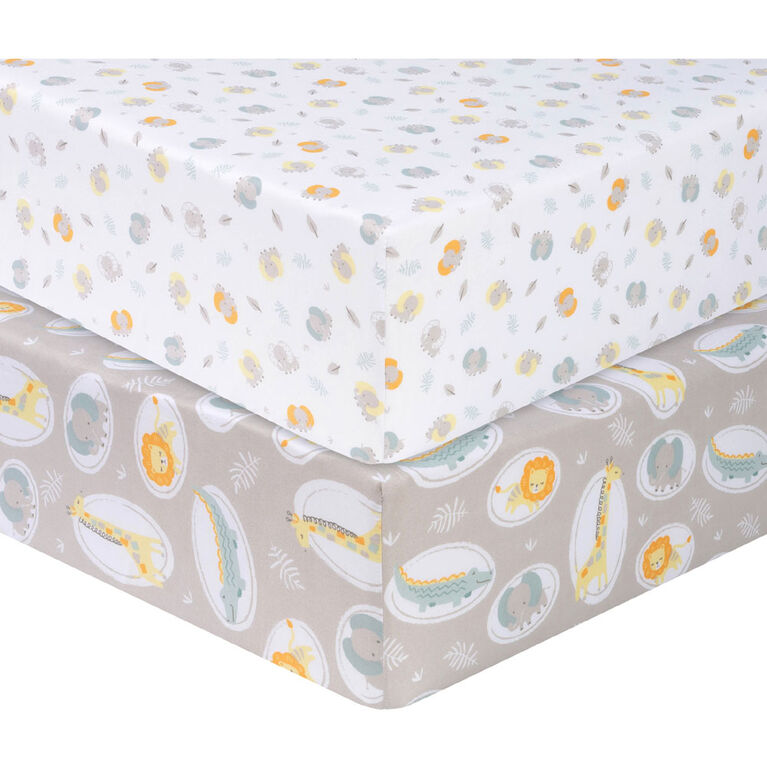 Sammy and Lou - Jungle Pals 2Pk Microfiber Fitted Sheets