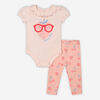 Rococo 2 Piece Bodysuit Legging Set Pink