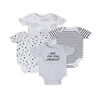 Koala Baby 4 Pack Short Sleeve Bodysuits, Light Grey Heather