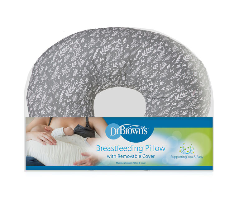 Dr. Brown's Breastfeeding Pillow with Cover, Grey