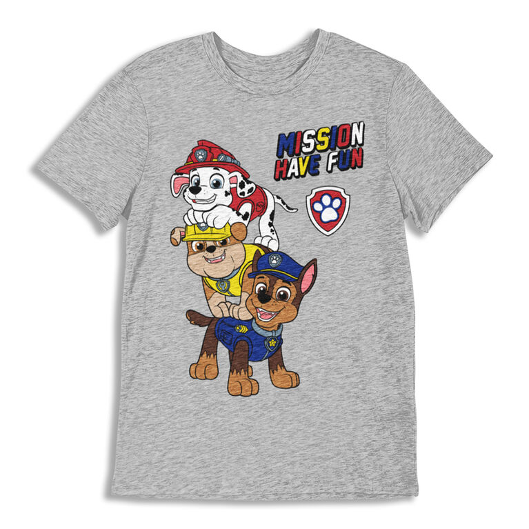 Paw Patrol Short Sleeve Tee - Grey Mix - 3T