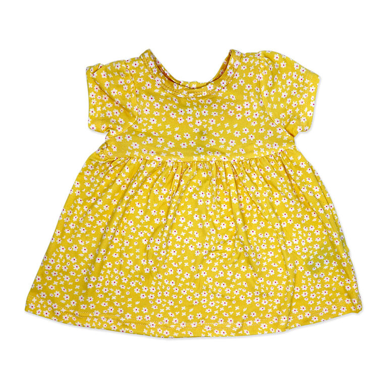 Mini Hop 2 Pack Dress:Pink Yellow Floral 6M