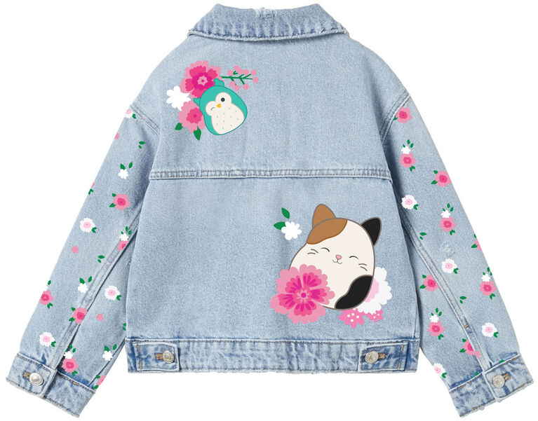 Squishmallows Winston & Cam Flower Denim Jacket Blue