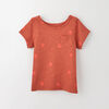 simple roll-sleeve pocket tee, 18-24m - rust print