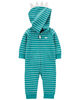 Carter's Striped Dinosaur Hooded Jumpsuit Stripe  18M