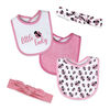 Baby Mode  5 Piece Bib and Sock set : Pink Ladybug