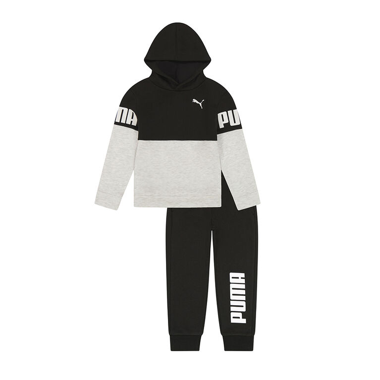 PUMA - Pullover Hoodie & Jogger Set Black 12 Months