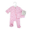 Freshly Made by Tendertyme Pink Heart Organic Cotton Heather Sleeper with Cap- Preemie