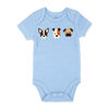 Baby Mode Short Sleeve Bodysuit:Blue Doggy 18M
