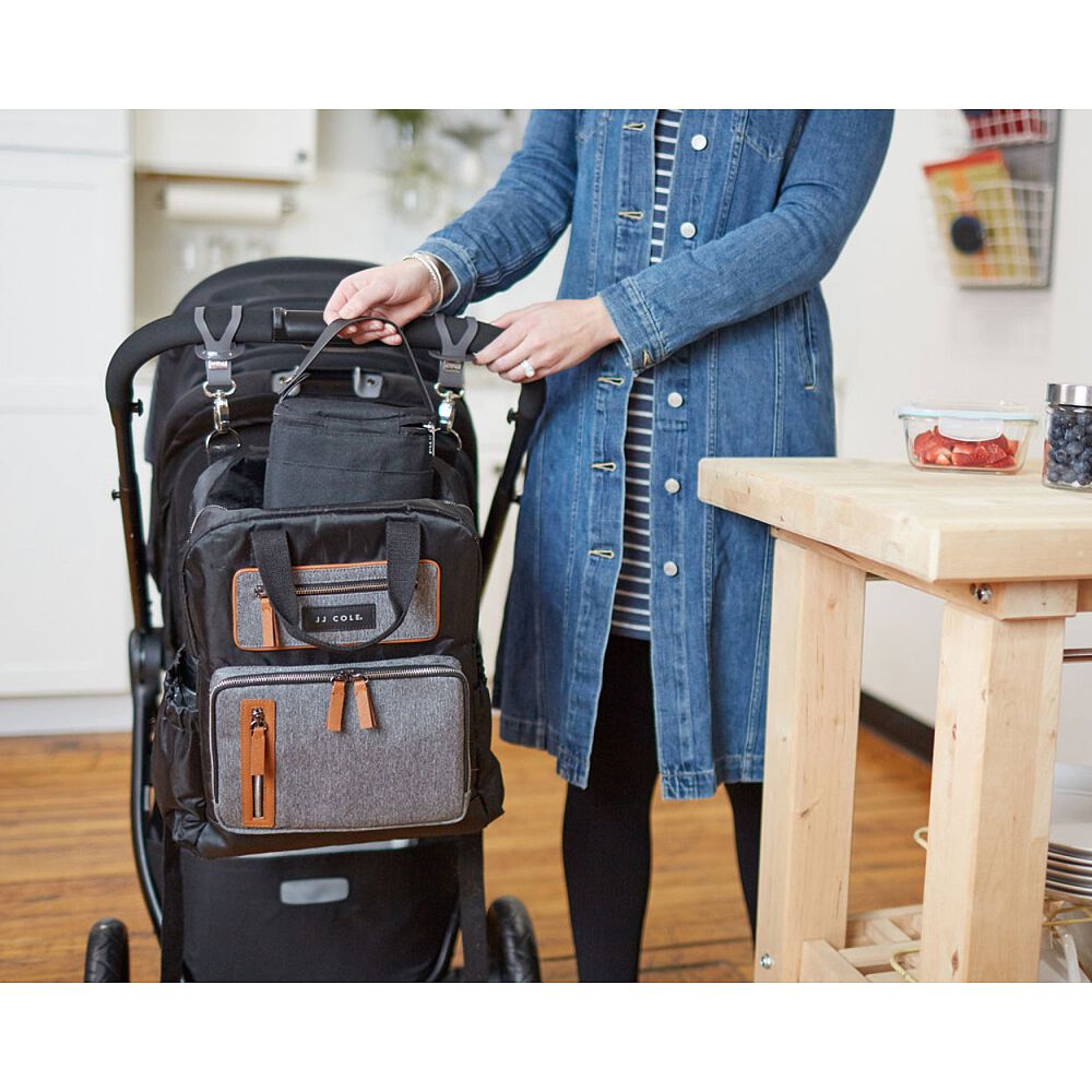 Diaper bag top with bottle cooler