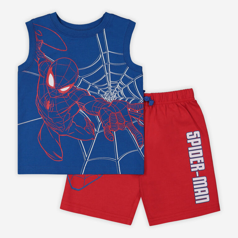 Marvel Spider-man 2 Piece TankTop Short Set Red 12-18 Months