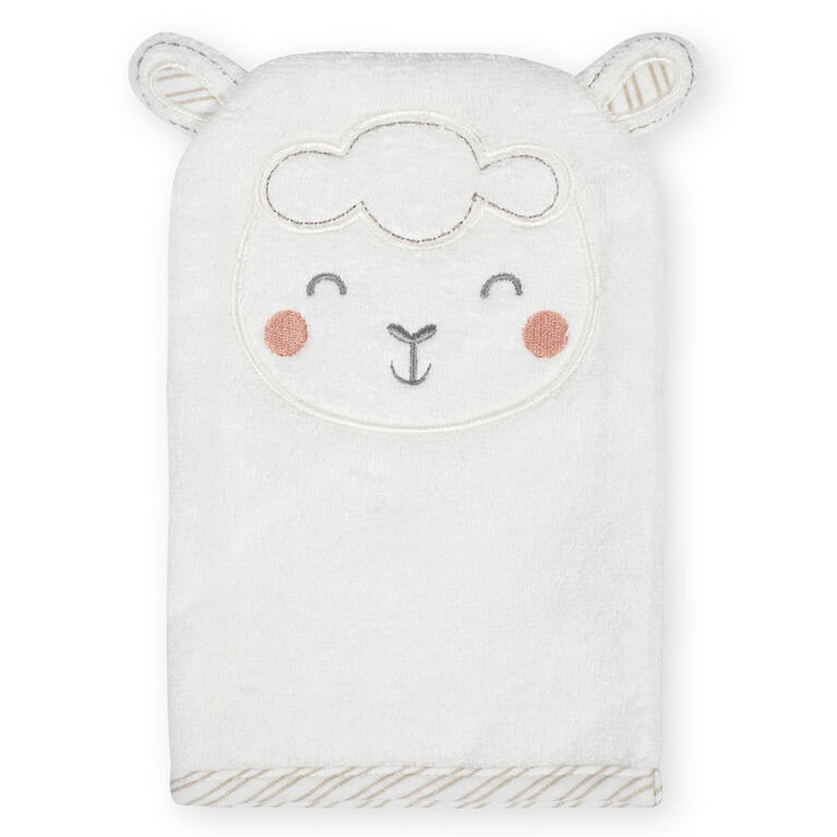 Koala Baby Woven Hooded Towel and Washcloth Set, Little Lamb