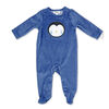 Sterling Baby Blue Velour Penguin Sleeper -6M