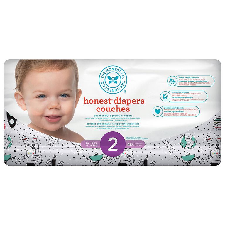 Honest Diapers Size 2 Space Travel.