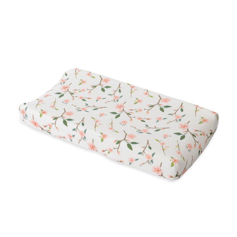 Red Rover - Cotton Muslin Changing Pad Cover - Peach Blossom - R Exclusive