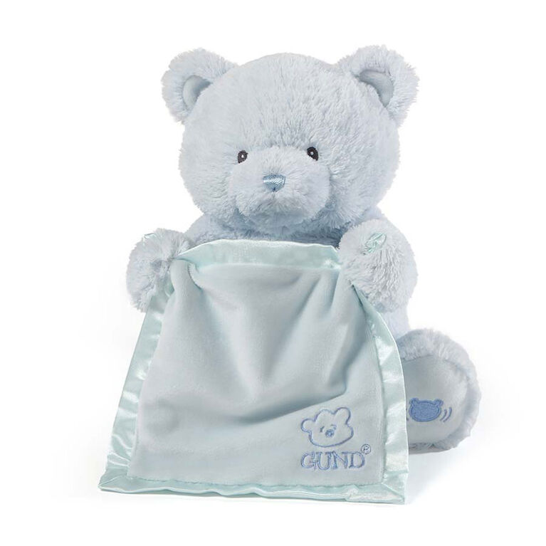 Baby GUND, Ours en peluche animé cache-cache, My 1st Teddy, bleu, 29,2 cm -  Édition anglaise