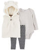 Carter's Three Piece Sherpa Little Vest Set Ivory 12M