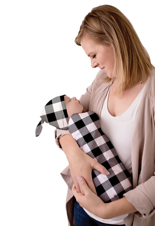 Itzy Ritzy cocon cutie gingham noir et blanc