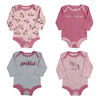 Rococo 4 Pk Bodysuit - Assorted colors, 6-9 Months