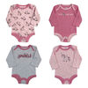 Rococo 4 Pk Bodysuit - Assorted colors, 12-18 Months