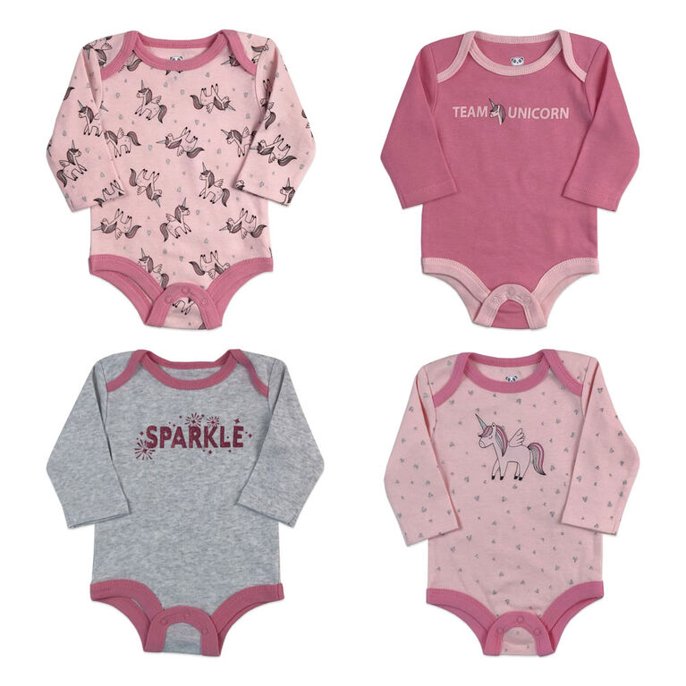Rococo 4 Pk Bodysuit - Assorted colors, 12-18 Months