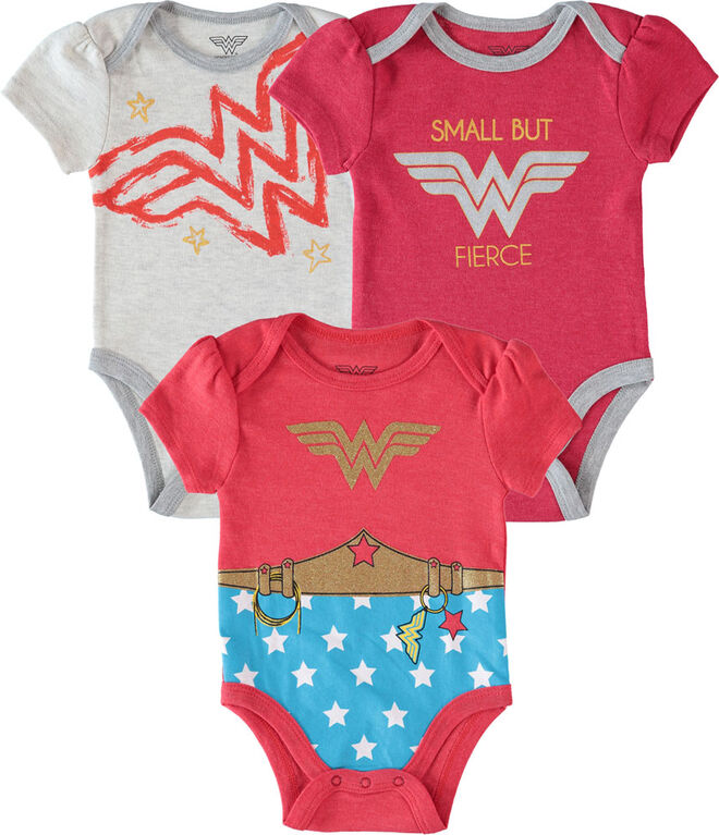 Wonder Woman nouveau-née 3 paquet le maillot de corps 6-9M rouge