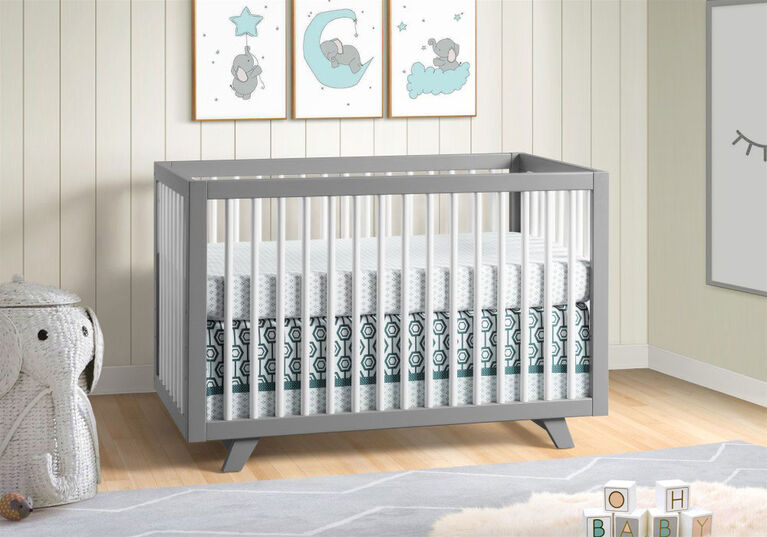 Visby 3-In-1 Gray/White Crib