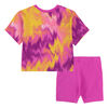 Nike Boxy Tee and Bike Shorts Set  - Fuchsia - Size 4T