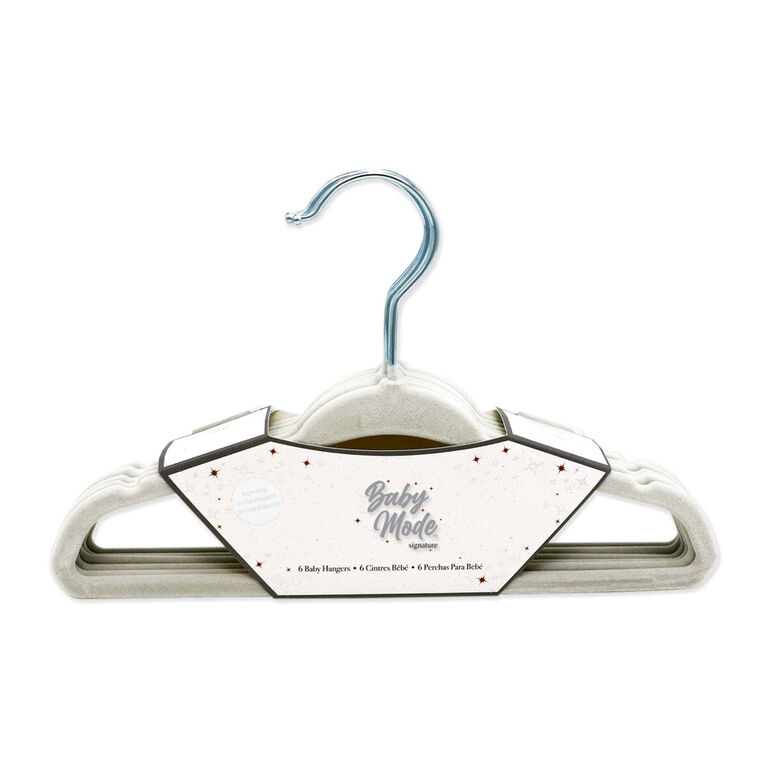 Baby Mode Signature Cintres ivoire avec crochets dorés : lot de 6