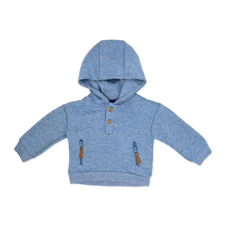 Baby Mode Ensemble jogging matelass&eacute; &agrave; capuche 2 pi&egrave;ces : bleu 12 mois