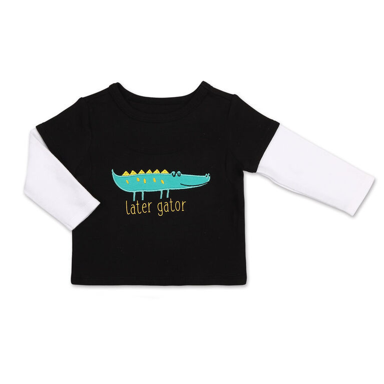 Koala Baby Safari Alligator Long sleeve Tee/Printed Jogger 2 Piece Set, 24 Month