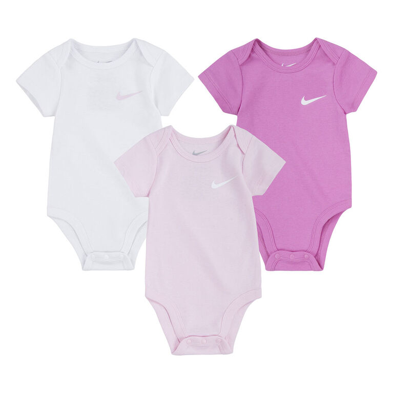 Nike 3 Pack Bodysuit - Pink Foam - 6 Months